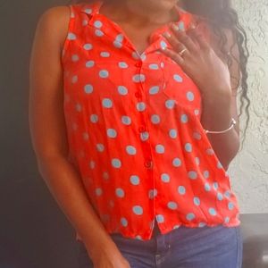 Bright orange blouse